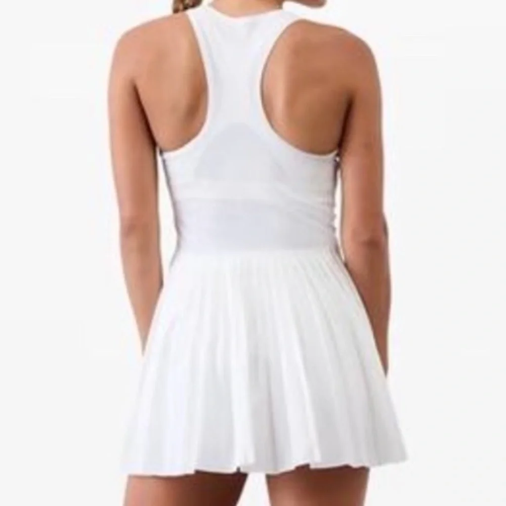 NWT Athleta Match Point Pleated Dress Bright White Tennis No Shorts Size L - Picture 2 of 6
